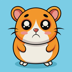 Sad Hamster Cartoon Character vector illustration