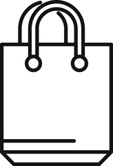 Simple line drawing of a shopping bag symbolizing retail, consumerism, and purchasing