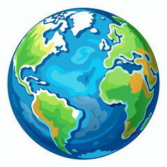 realistic planet earth colorful vector illustration