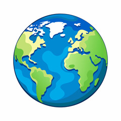 planet earth white background vector illustration