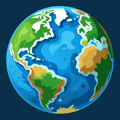 vector planet earth colorful illustration