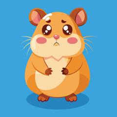 Sad Hamster Cartoon Character vector illustration