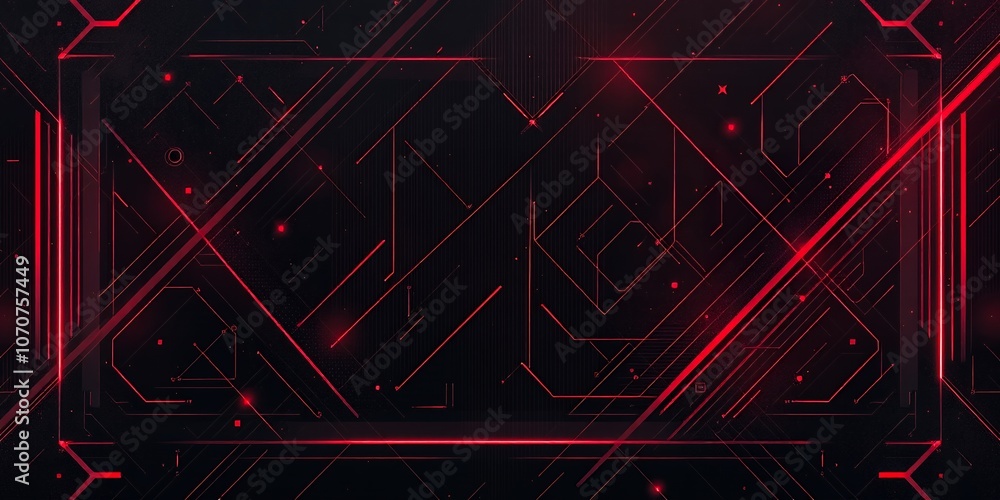 Poster abstract digital background with red glowing lines.