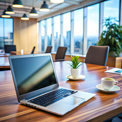 Fototapeta premium laptop in office