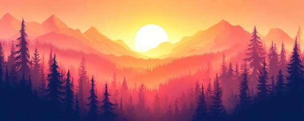 Obraz premium Wildfire smoke polluting the atmosphere, environmental issue, flat design illustration