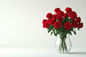 Obraz premium Red Rose in Vase on Old Wooden Background: Romantic and Rustic Floral Decor