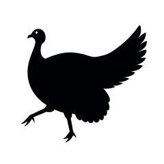 Fototapeta premium a turkey running fast vector art illustration isolated white background