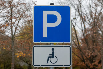 Handicap Parking Sign for Disabled Access and Mobility