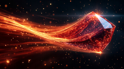 Abstract low-poly geometric pattern in dark and vibrant red shades, evoking modern design and energy. Perfect for backgrounds, branding, and digital projects emphasizing boldness and sophistication