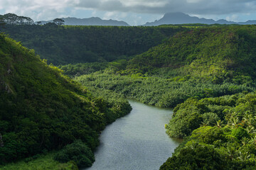 Wailua River on the Island of Kauai, Hawaii.