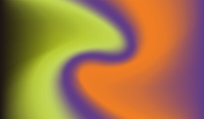 Blurred gradient swirl in shades of purple, green, and yellow. Abstract vector illustration exudes a calming, ethereal energy, reminiscent of cosmic or natural light phenomena.