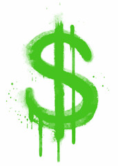 Green dollar sign graffiti style vector