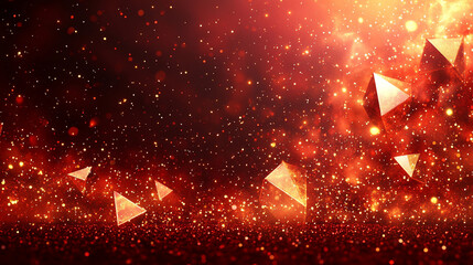 Abstract low-poly geometric pattern in dark and vibrant red shades, evoking modern design and energy. Perfect for backgrounds, branding, and digital projects emphasizing boldness and sophistication