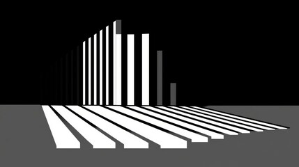 Obraz premium Abstract Black and White Stripes Geometric Design Shadow Play Minimalist Architecture