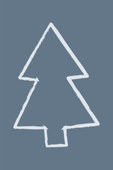 Contour spruce color. Doodle clipart illustration.