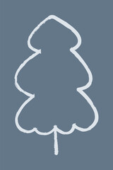Doodle spruce color. Doodle clipart illustration.