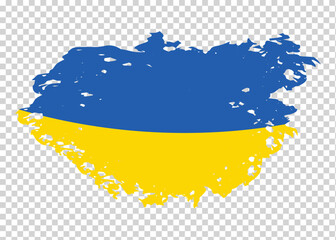 Stroke brush textured flag of Ukraine on isolated background