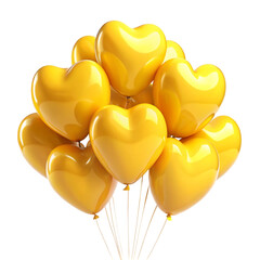 3d yellow heart shaped balloons
