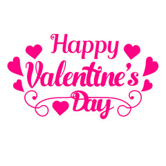 Happy Valentine’s typography design on white background