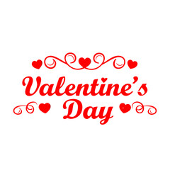 Happy Valentine’s typography design on white background