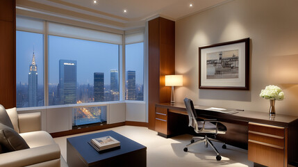 Modern Office Space with City Views and Contemporary Design
