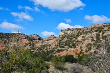 The Juniper-Sunflower-Roho trails in Palo Duro Canyon State Park, on a sunny day in Texas, USA