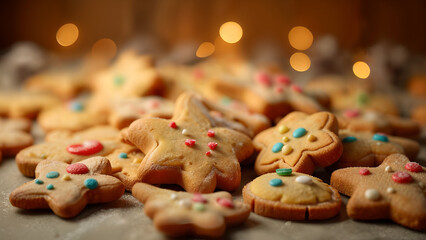 Obraz premium A Festive Display of Delicious Christmas Biscuits: Watercolor and Stock Photo Style Collection