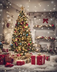 christmas tree with presents