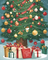 christmas tree and gifts