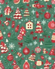 christmas tree seamless pattern