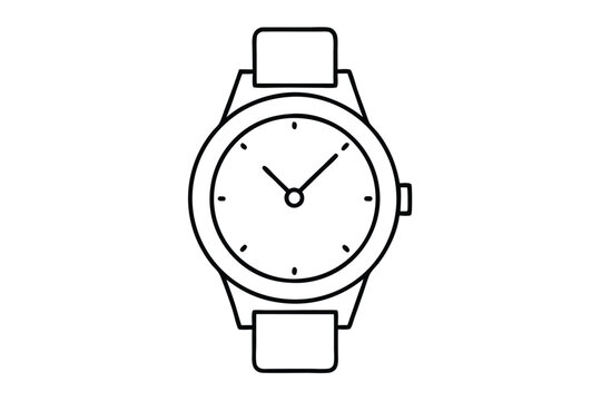recommend clip art: A Watch line art vector illustration