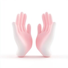 Obraz premium 3D high-five gesture with two hands clapping, symbolizing teamwork, celebration, and success, friendly and cheerful design, isolated on white, 3D illustration, isolated on white background