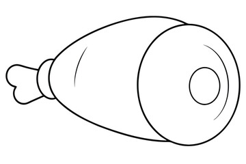 Ham line art vector illustration