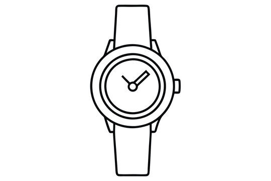 recommend clip art: Hand Watch line art vector illustration
