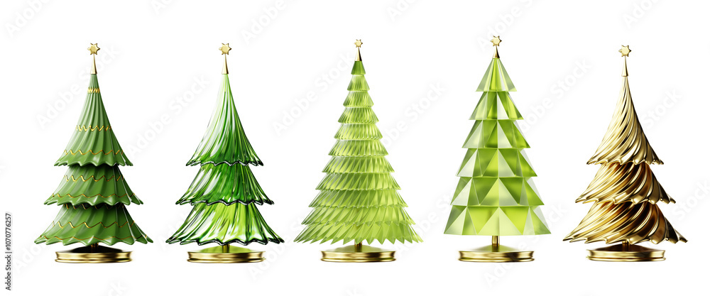 Poster christmas tree isolated background 3d rendering
