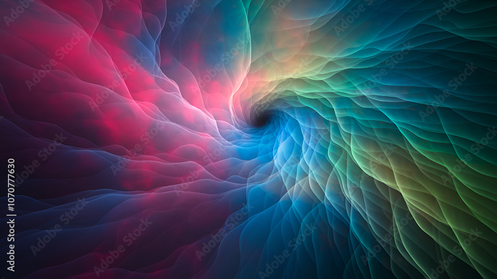 Poster a swirling vortex of colorful waves creates a mesmerizing abstract background filled with vibrant hu