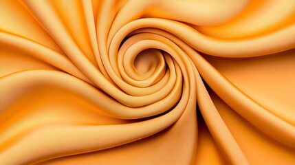 Abstract Orange Silk Fabric Texture Smooth Flowing Drape Swirling Pattern Background Design