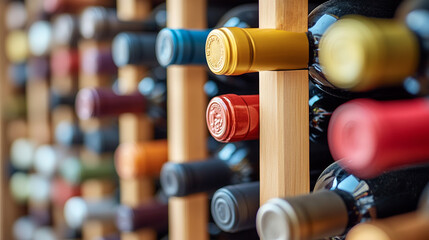 Dimly lit wine cellar filled with rustic wooden shelves holding an array of vintage wine bottles. The warm ambiance and organized chaos evoke a sense of tradition, luxury, and history