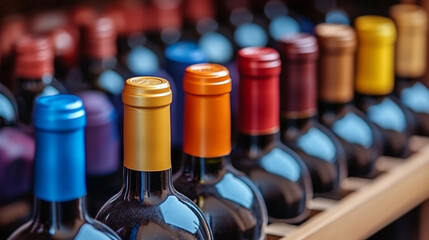 Dimly lit wine cellar filled with rustic wooden shelves holding an array of vintage wine bottles. The warm ambiance and organized chaos evoke a sense of tradition, luxury, and history