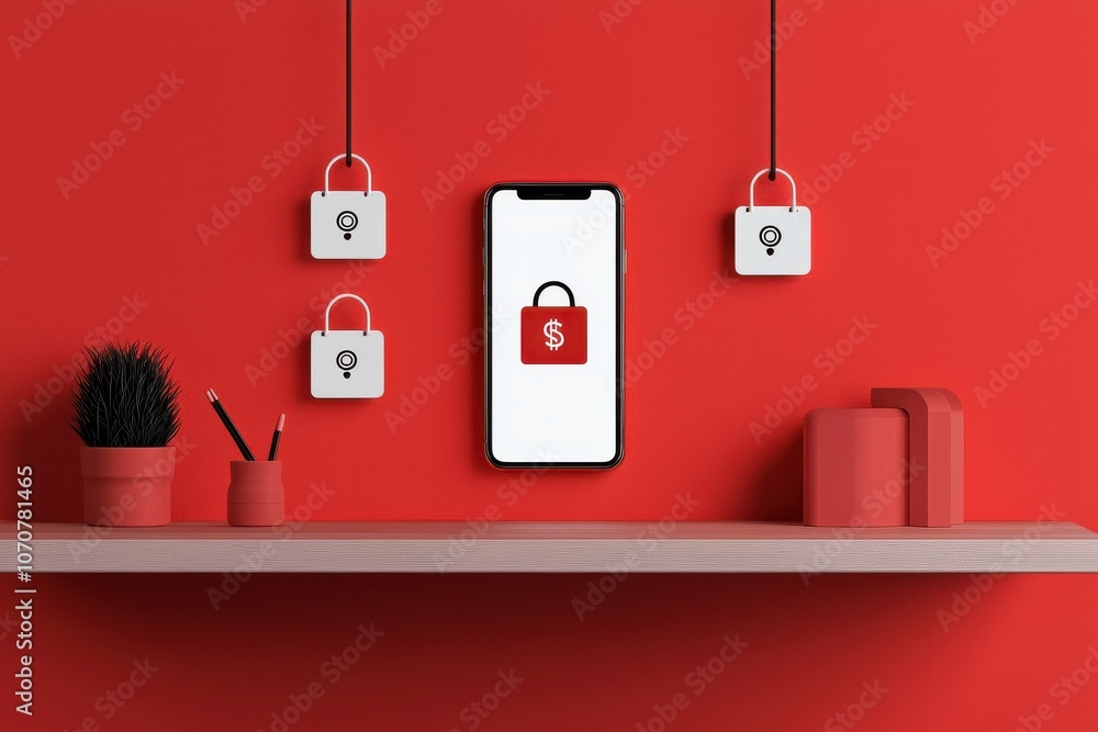 Poster enhance your financial security with a digital wallet app featuring multifactor authentication stand