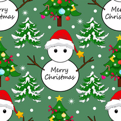 Festive Christmas pattern featuring a snowman with 