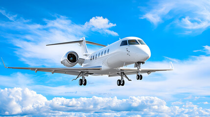 Obraz premium A passenger airplane flying in blue sky