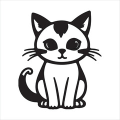 A baby cat vector on white background