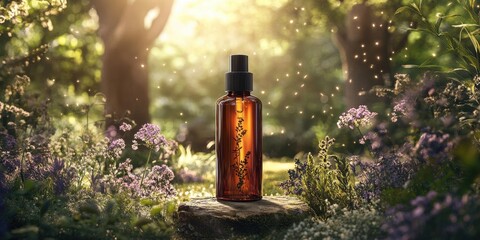 Hair oil bottle Commercial poster Product photography