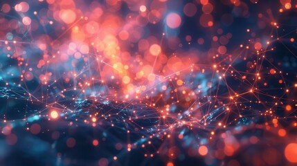 Fototapeta premium An abstract, artistic representation of brain cells, using bold colors and shapes