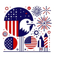 Obraz premium America, eagle, patriotism, usa flag, symbol