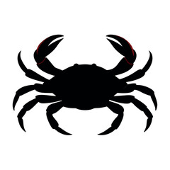 crab vector silhouette, isolated white background