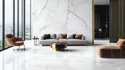 Artistic marble design featuring sleek gold trim, elegance in minimalism, set against white.