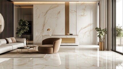 Artistic marble design featuring sleek gold trim, elegance in minimalism, set against white.