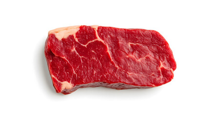 Fototapeta premium Fresh raw beef steak top view isolated on white background